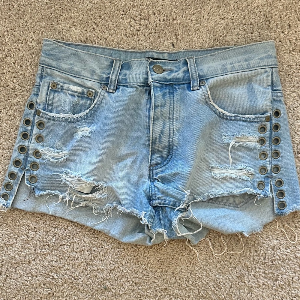 Neon Blonde Jean Shorts